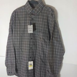 Men's NAUTICA Long Sleeve Button Front Plaid Shirt Size Med